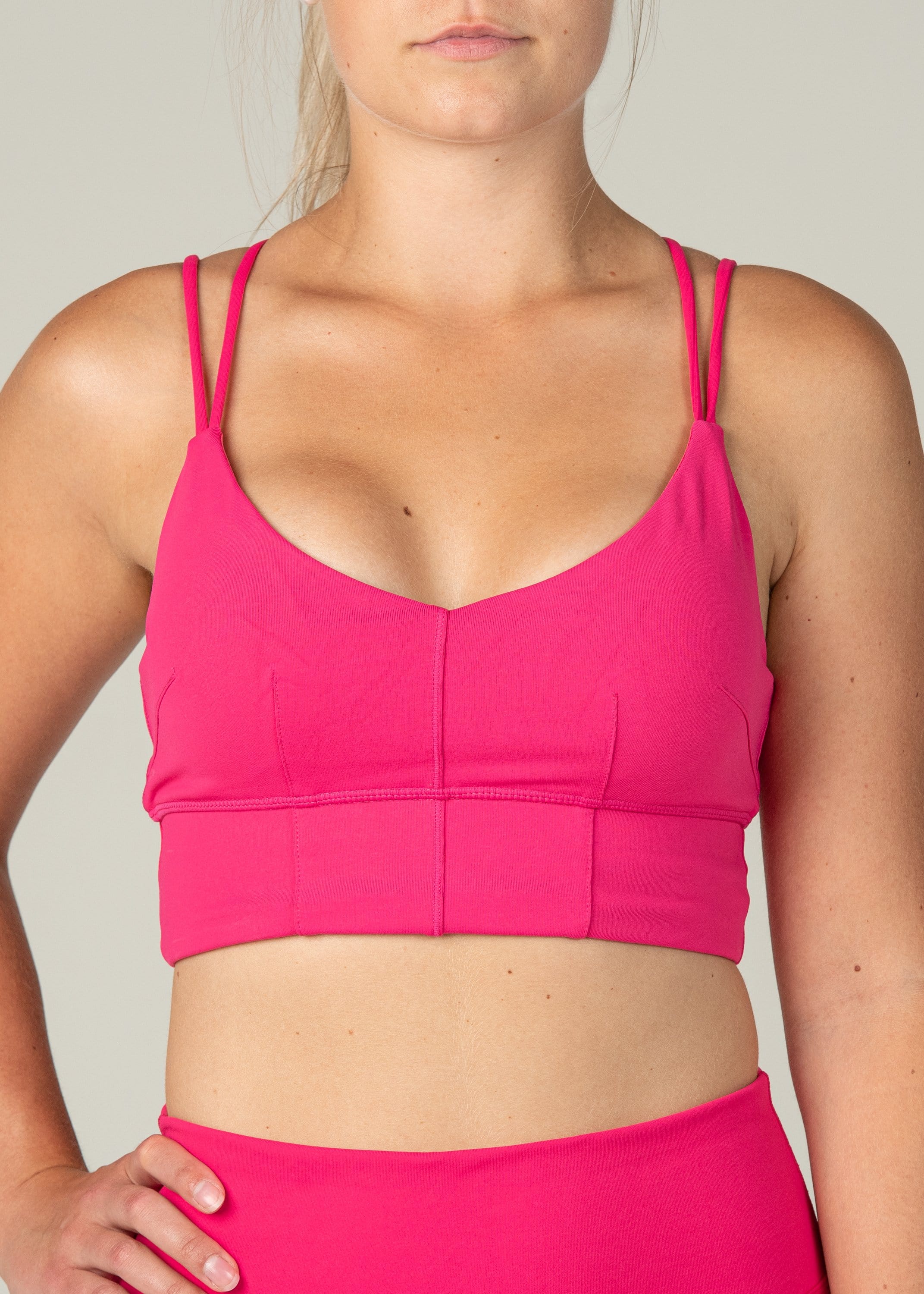 Mesh Stripped Athleisure Hollow Out Sports Bra – Essential Activewear Inc.